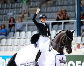 Veronica Pawluk and Falette OLD win the Junior Kur to Music at the 2025 CDIO Aachen :: Photo © Astrid Appels