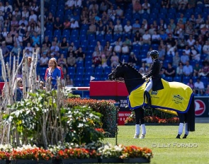 Meggle's Boston in his retirement ceremony at the 2025 CDIO Aachen :: Photo © Lily Forado