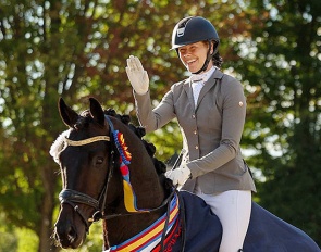 Charell Garcia and MW Verrazzano win the 4-year old division at the 2025 U.S. Young Horse Championships :: Photo © US Equestrian