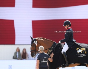 Fiona Bigwood and Quinn G win the 7-year old finals at the 2025 World Young Horse Championships :: Photos © Astrid Appels