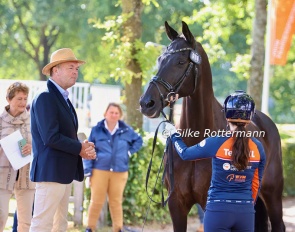 Britney de Jong’s Caramaba  (by Tuschinski x Gribaldi) at the horse inspection for the 2025 European Para Dressage Championships :: Photos © Silke Rottermann