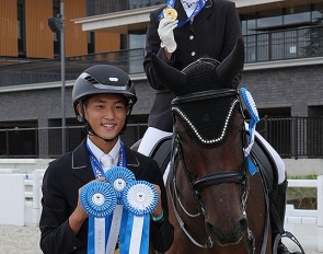 Kenshin and Kokoro Matsuoka win the children and junior division on Gracia at the 2025 Japanese Youth Riders Championships :: Photos courtesy Japan Equestrian Federation