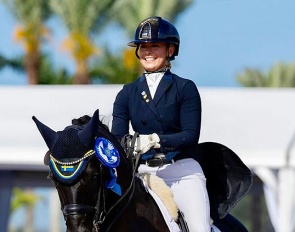 NorCordia's Emilia Bergakra on Dantana at the 2025 Global Dressage Festival in Wellington