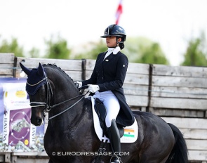 Indian rider Divyakriti Singh on Improver at the 2025 CDI Sint-Truiden :: Photo © Astrid Appels