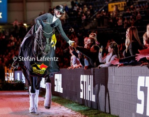 Charlotte Rogerson and Bonheur de la Vie win the GP Special at the 2025 CDI-W Stuttgart :: Photo © Stefan Lafrentz