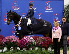 Ava Noone’s enormous “teddy bear”, Gucci, overcame two abscesses before Finals to head up the Intermediate I Junior/YR Championship :: Photo © Sue Stickle