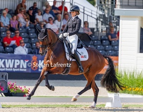 Anne-Mette Strandby Hansen and Faretti at the 2024 World Young Horse Championships :: Photo © Stefan Lafrentz