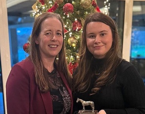 Katie Reilly (right) with her Irish Field award