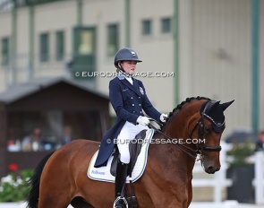 mary-Sophie Haid Bondergaard and Adora Nightingale at the 2022 European Junior Riders Championships in Hartpury :: Photo © Astrid Appels