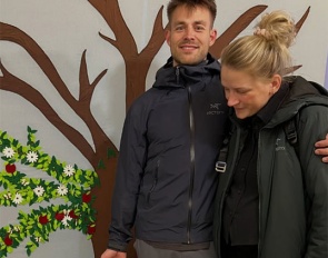 Proud parents Daniel and Nanna with their newborn baby Caroline