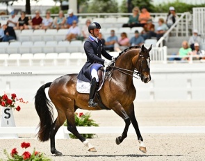 Jordan LaPlaca and Gold Play set a personal best score to win the Grand Prix CDI4* ::Photo © Andrew Ryback