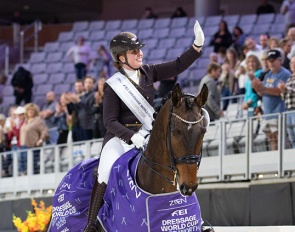 Becky Moody and Jagerbomb win the Grand Prix at the 2026 World Cup Finals in Fort Worth :: Photo © Shannon Brinkman