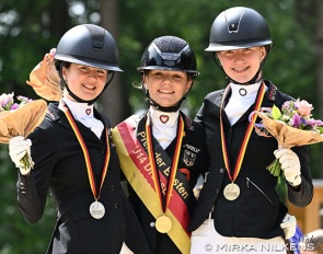 The Children's podium at the 2026 Preis der Besten: Schmieder, Kasselmann, Schuchmann :: Photos © Mirka Nilkens