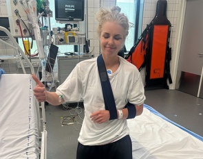 Thumbs up from Selina in the hospital. On the road to recovery 
