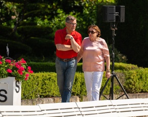 Klaus Martin Rath and Dr. Evi Eisenhardt at the 2026 CDI Kronberg. Matthias Rath is team trainer for Thailand :: Photo © Lukasz Kowalski