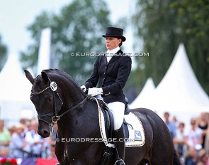 Ines Westendarp and Furstenball at the 2011 World Young Horse Championships :: Photo © Astrid Appels