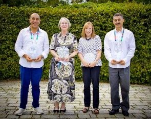 The 2026 IPC Classification Recognition Award was presented to Sharyn Gregory on 17 July at the annual IPC Classifier Meeting in Bonn (GER). Pictured (from left): Mohammed Amine Khelladi, Penny Broomhead, Sharyn Gregory, and Spridron Stavrou, recipients of this year’s Classification Recognition Awards:: Photo ©  IPC