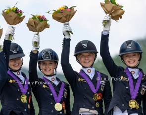 Team gold for Germany at the 2026 European Young Riders Championships :: Photo © Lily Forado