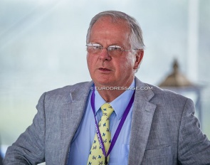 Axel Steiner judging at the 2014 Palm Beach Dressage Derby in Wellington, Florida :: Photo © Astrid Appels