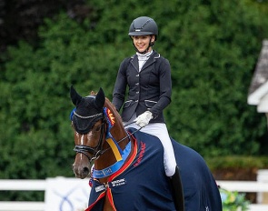 Nora Batchelder and Friskey Business RH win the 4-year old division at the 2026 U.S. Young Horse Championships :: Photo © US Equestrian