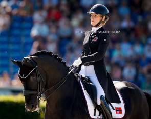 Isabel Freese on Total Hope, full focus in the halt at entry for her Grand Prix Special at the 2026 World Championships :: Photo © Astrid Appels