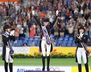 The kur podium at the 2026 World Championship: Dufour, Fry, Werth :: Photo © Astrid Appels