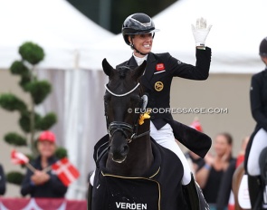 Charlotte Dujardin and Secret Agent at the 2026 World Championships for young dressage horses :: Photo © Astrid Appels