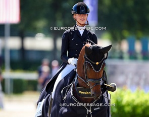 Dutch U25 Team Rider Tessa Kole and Odi Murona win the 7-year old final at the 2026 World Young Horse Championships :: Photo © Astrid Appels