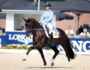 Danielle Heijkoop and Mac Toto USB at the 2024 World Young Horse Championships :: Photo © Astrid Appels