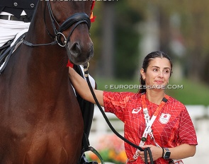 Groom Viktoria Riskalla and Furst William at the 2026 Asian Games in Tokyo :: Photo © Astrid Appels