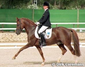 Katharina Winkelhues and Dressman win the consolation finals at the 2001 European Pony Championships :: Photo © Dirk Caremans
