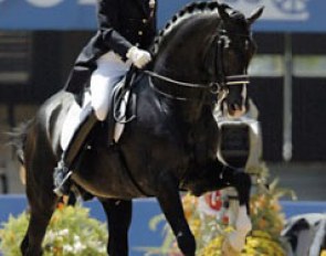 Coby van Baalen and Ferro at the 2002 World Equestrian Games :: Photo © Arnd Bronkhorst
