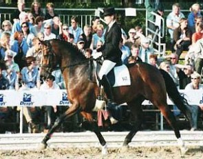 Saskie Lieben Seuter on Wyclef Jones at the 2003 Bundeschampionate :: Photo © Photec.de