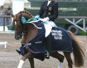Katharina Winkelhues and Dressman win the 2003 European Pony Championships :: Photo © Paul van Oers