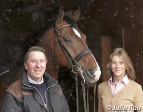 Herbert Krug with daughter Nadine and Hanoverian stallion Longchamp in 2003 :: Photo © Julia Rau - www.rauphoto.de