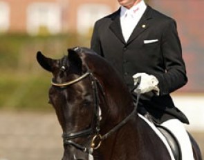 Holga Finken and Furst Heinrich at the 2003 World Young Horse Championships
