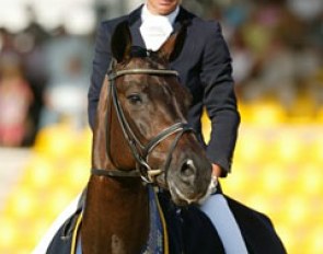 Kathrin Meyer zu Strohen and Poetin win the 2003 World Young Horse Championships :: Photo © Dirk Caremans