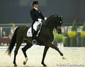 Minna Telde and Bjorsells Sack at the 2003 Zwolle International Stallion Show :: Photo © Dirk Caremans