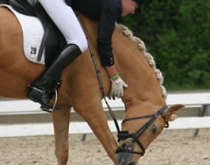 Dulcia's standard routine after finishing a ride