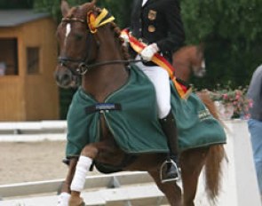 Katharina Winkelhues and Dressman won the FEI pony division at the 2004 CDI-PJYR Duisburg