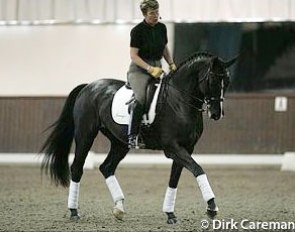 Kyra Kyrklund and Max at the 2004 Global Dressage Forum :: Photo © Dirk Caremans