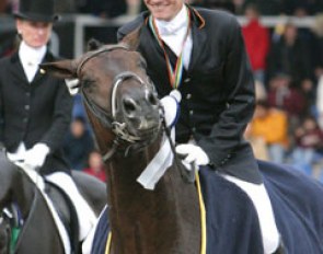 Edward Gal and Magic Rodrigo finished second at the 2004 World Young Horse Championships :: Photo © Astrid Appels
