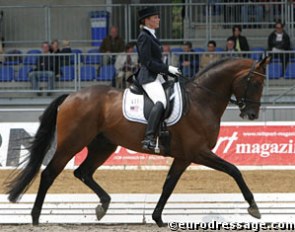 Susanne Hassler and Royal Prince at the 2004 World Young Horse Championships :: Photo © Astrid Appels