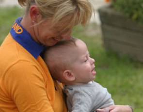 Anky van Grunsven and her son Yannick Janssen at the 2005 European Championships :: Photo © Astrid Appels
