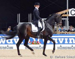 Nathalie Zu Saeyn-Wittgenstein and Digby (by Donnerhall). Her new Grand Prix horse is bred by her mother, Her Royal Highness Princess Benedikte of Denmark.