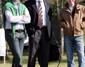 Peter Storr, Andrew Gardner, Wayne Channon watching the FEI pony classes...