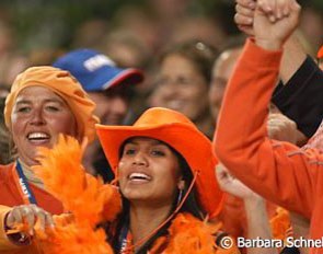 Dutch fans always stand out in colour and noise!