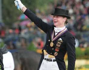 Isabell Werth ecstatic about winning Grand Prix Special gold at the 2006 WEG