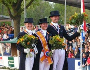 The 2008 Dutch Grand Prix Championship podium: Van Grunsven - Cornelissen - Minderhoud