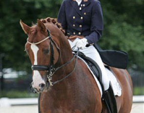 Dutch Frances Blommers on Rosenthaler (by Rosenkavalier), a horse she discovered in Belgium